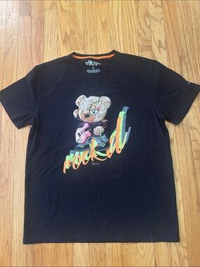BKYS Black 'Rock On' Bear Graphic Tee